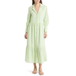 TREASURE & BOND Long Sleeve Cotton Midi Shirtdress🎂🎂